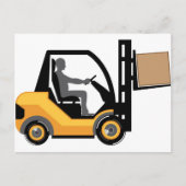 Gelber Gabelstapler Postkarte (Vorderseite)