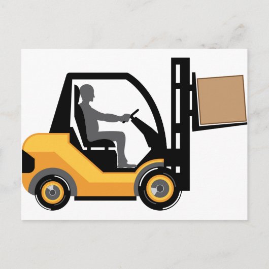 Gelber Gabelstapler Postkarte (Vorderseite)