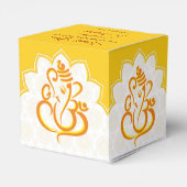Gelber Ganesha mit Mandala-Hintergrund Geschenkschachtel (Rückseite)