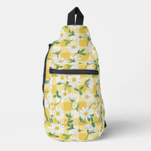 Gelber Gänseblümchen-Blumen-Rucksack / Crossbody Bag