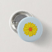 Gelber Gänseblümchen-Knopf Button (Vorne & Hinten)