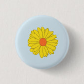 Gelber Gänseblümchen-Knopf Button (Vorderseite)