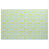 Gelber Gänseblümchen-Türkis-Weiß-Gingham Stoff (Fat Quarter (45,7 x 55,9 cm))