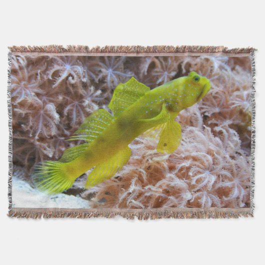 Gelber Garnkröse Decke (Vorderseite)