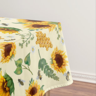 Gelber Garten Sonnenblumen Honey Bees Tablecloth Tischdecke