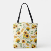 Gelber Garten Sonnenblumen Honey Bees Tote Beutel Tasche (Rückseite)