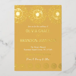 Gelber Garten Sonnenblumen Moderne blumenreiche Ho Folieneinladung