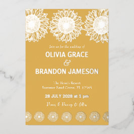 Gelber Garten Sonnenblumen Moderne blumenreiche Ho Folieneinladung