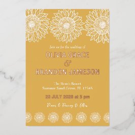 Gelber Garten Sonnenblumen Moderne blumenreiche Ho Folieneinladung