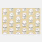 Gelber Gartenigel mit Gänseblümchen-Geburtstag Geschenkpapier Set (Vorderseite)