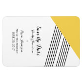 Gelber geometrischer Streifen Speichern Sie das Da Magnet (Horizontal)