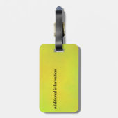 Gelber Gepäckanhänger der Sonnenblume (Rückseite vertikal)