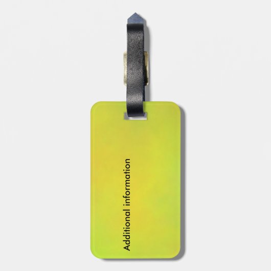 Gelber Gepäckanhänger der Sonnenblume (Rückseite vertikal)