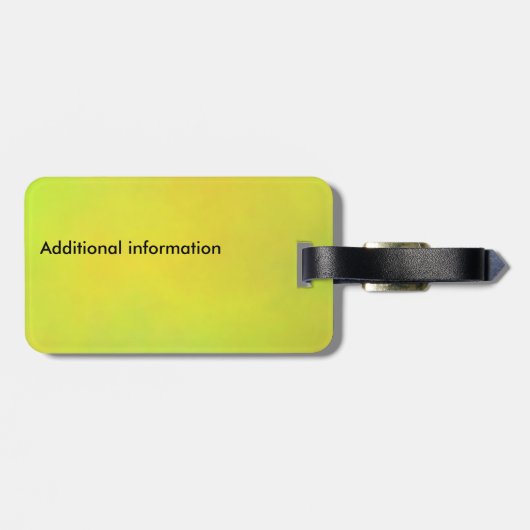 Gelber Gepäckanhänger der Sonnenblume (Rückseite horizontal)