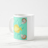 Gelber Geruch mit Nautilus-Muscheln Kaffeetasse (Vorderseite Links)
