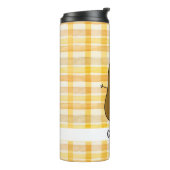 Gelber Gingham-Brauner Kartoffel-Individual-Thermo Thermosbecher (Nach links gedreht)
