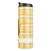 Gelber Gingham-Brauner Kartoffel-Individual-Thermo Thermosbecher (Nach rechts gedreht)