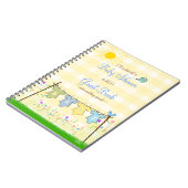 Gelber Gingham-entzückendes Babyparty-Gast-Buch | Notizblock (Linke Seite)