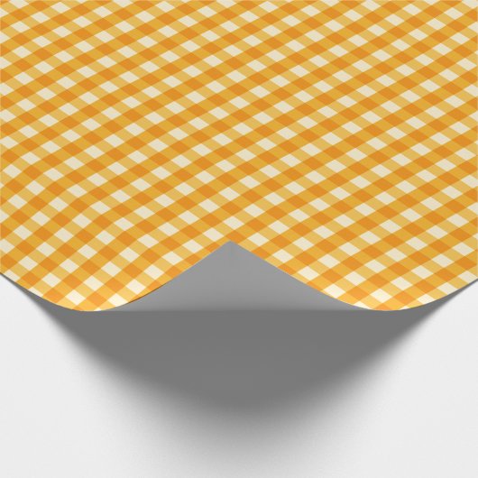 Gelber Gingham Geschenkpapier (Ecke)