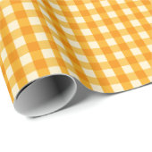 Gelber Gingham Geschenkpapier (Rolleneckpunkt)