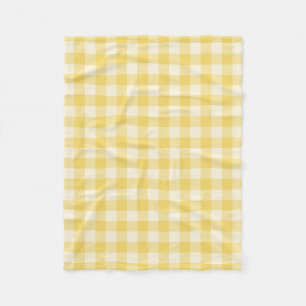 Gelber Gingham-karierte Fleece-Decke Fleecedecke