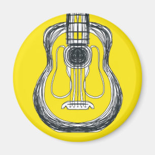 Gelber Gitarren-Monster-Gesichts-Magnet Magnet