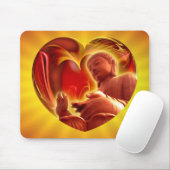 Gelber Glanz BUDDHA-Herzens | Mousepad (Mit Mouse)