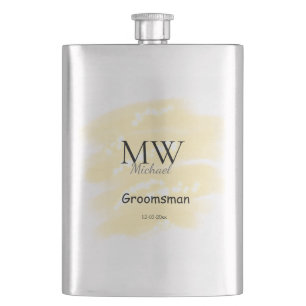 Gelber Glitter Geschenk für Brautjungfern zum Werf Flachmann