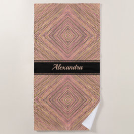 Gelber Glitzer Personalisierte Streifen Strandtuch