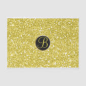 Gelber Glitzer Sparkle Glam Monogram Initial Seidenpapier (Vorderseite)