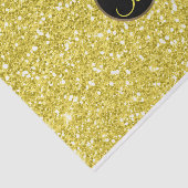 Gelber Glitzer Sparkle Glam Monogram Initial Seidenpapier (Ausschnitt)