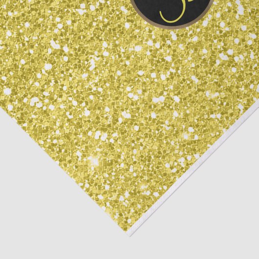 Gelber Glitzer Sparkle Glam Monogram Initial Seidenpapier (Ausschnitt)