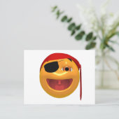 Gelber, glücklicher Pirat mit Augenpflaster Postkarte (Stehend Vorderseite)