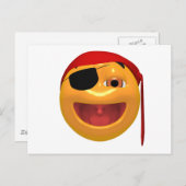 Gelber, glücklicher Pirat mit Augenpflaster Postkarte (Vorne/Hinten)