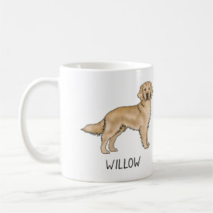 Gelber Golden Retriever Cartoon-Hund Benutzerdefin Kaffeetasse