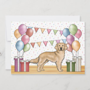 Gelber Golden Retriever Farbiger Pastell-Geburtsta Einladung