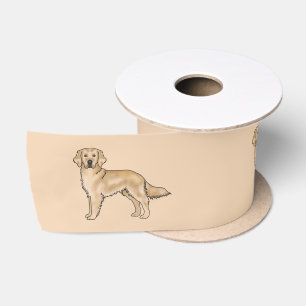 Gelber Golden Retriever Süße Cartoon-Hunde Beige Satinband