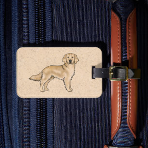 Gelber Golden Retriever Süße Cartoon-Hunde-Kunst Gepäckanhänger