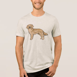 Gelber Golden Retriever Süße Cartoon-Hundegrafik Tri-Blend Shirt