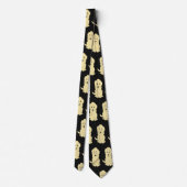 Gelber Goldendoodle Design Jeder Farbige Hintergru Krawatte (Rückseite)