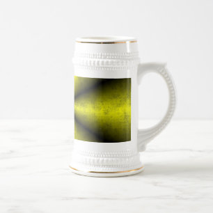 Gelber Goldener Regenbogen in Leatheroptik Bierglas