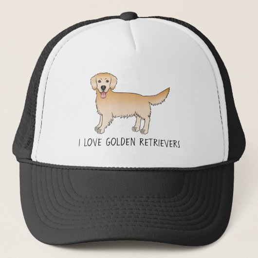 Gelber Goldener Retriever - I Liebe Golden Retriev Truckerkappe (Vorderseite)