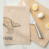 Gelber Goldener Retriever Niedlicher Hund mit Indi Geschirrtuch (Viertel Falte)