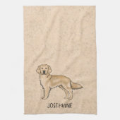 Gelber Goldener Retriever Niedlicher Hund mit Indi Geschirrtuch (Vertikal)