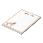 Gelber Goldener Retriever Niedlicher Hund mit Indi Notizblock (Rotiert)