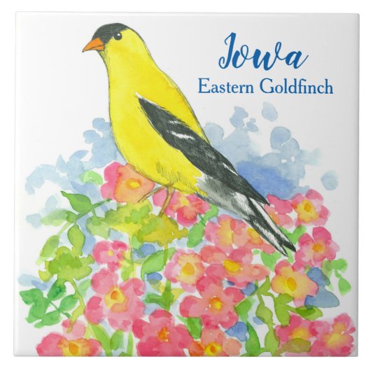 Gelber Goldfinch-Staat Bird of Iowa Fliese (Vorderseite)