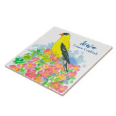 Gelber Goldfinch-Staat Bird of Iowa Fliese (Seite)