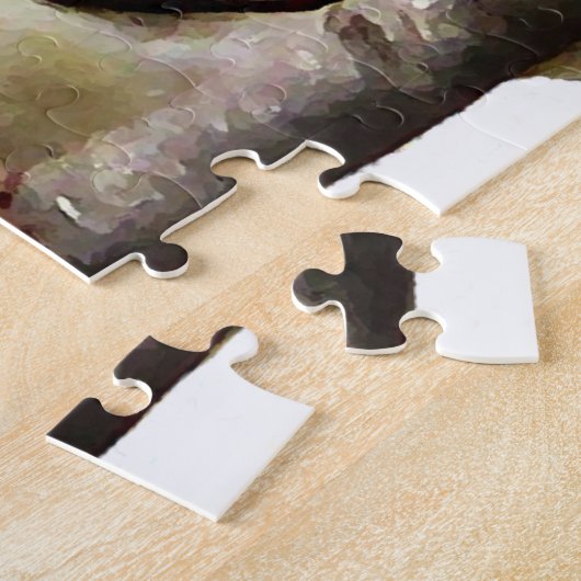 Gelber Goldfinch-Vogel auf blauem Puzzlespiel Puzzle (Seite)