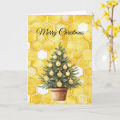 Gelber Goldhonig-Weihnachtsbaum Karte (Gelbe Blume)
