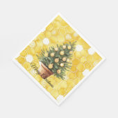 Gelber Goldhonig-Weihnachtsbaum Serviette (Ecke)